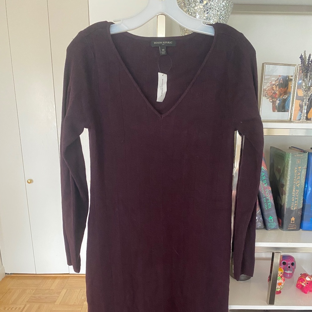 Banana Republic Ribbed Maxi Sweater Dress XS Midnight Lilly